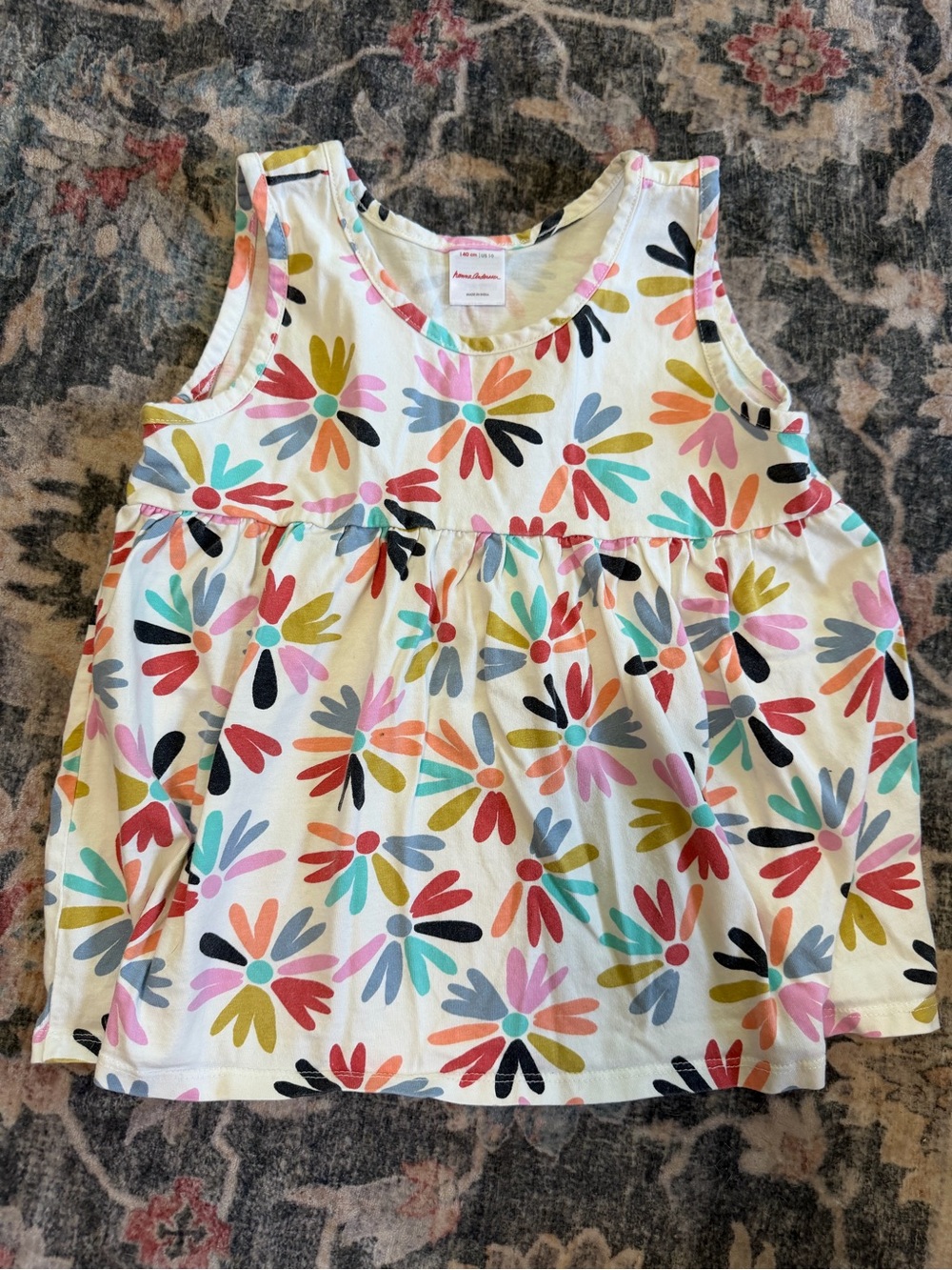 Hanna Anderson | Peplum Floral Cotton Top, size 10